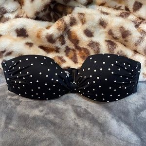 Polka Dot Black and White Bikini Top